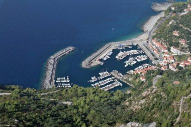 Maratea, Basilicata, İtalya - 22 Eylül 2023: Monte San Biagio Genel Görünümü