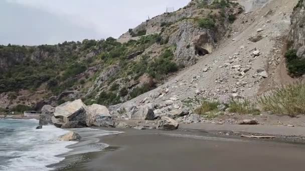 Maratea Basilicata Itália Setembro 2023 Deslizamento Cume Rochoso Monte Serra — Vídeo de Stock
