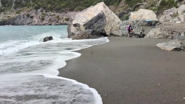 Maratea Basilicata Itálie Září 2023 Glimpse Castrocucco Beach Border Calabria — Stock video