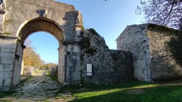 Сепіно Молізе Італія Листопада 2023 Року Руїни Стародавнього Міста Самніт — стокове відео