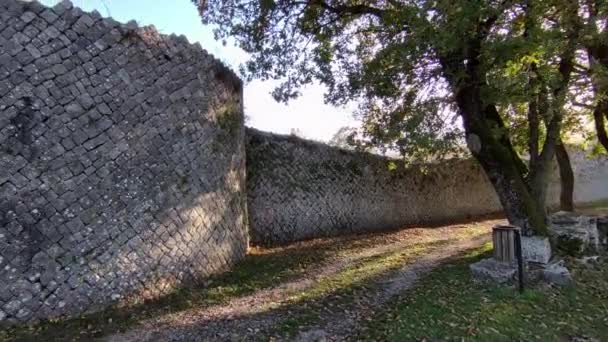 Сепино Молизе Италия Ноября 2023 Года Руины Древнего Самнитского Города — стоковое видео
