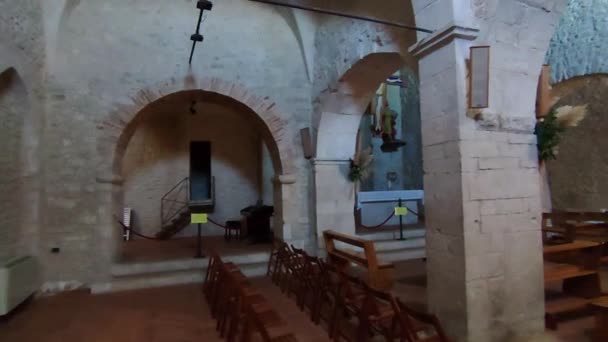 Campobasso Molise Italia Novembre 2023 Interno Della Duecentesca Chiesa San — Video Stock