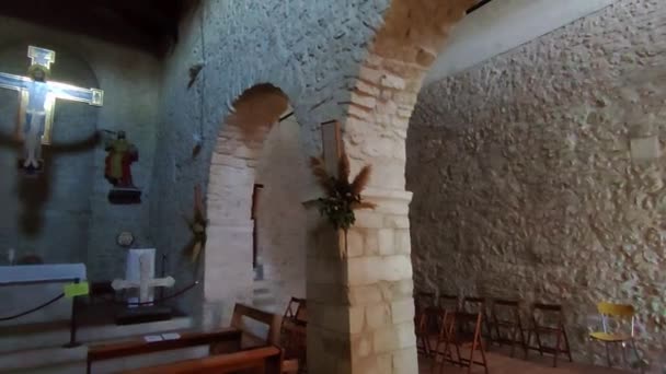 Campobasso Molise Italien November 2023 Innenraum Der Kirche San Bartolomeo — Stockvideo