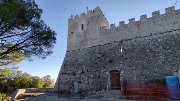 Campobasso Molise Italia Noviembre 2023 Castillo Monforte Restaurado Siglo Montaña — Vídeos de Stock