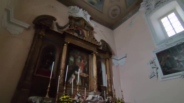 Campobasso Molise Italien November 2023 Innenausbau Der Kirche Sant Antonio — Stockvideo