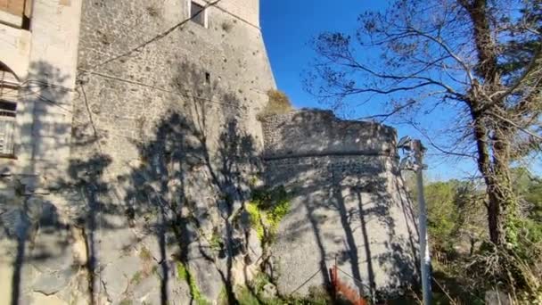 Campobasso Molise Itália Novembro 2023 Castelo Monforte Restaurado Século Montanha — Vídeo de Stock