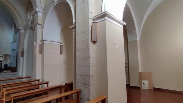 Campobasso Molise Italia Noviembre 2023 Interior Iglesia San Giorgio Dedicada — Vídeo de stock