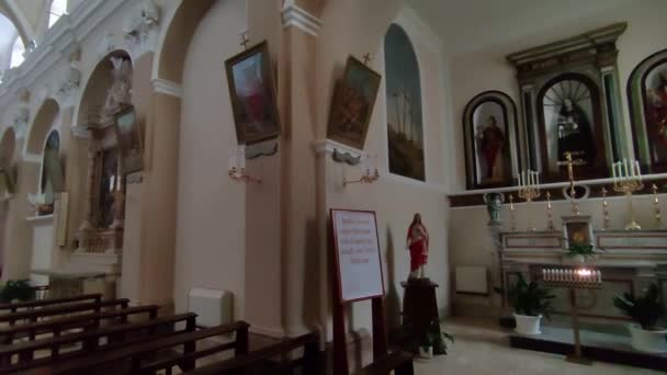 Frosolone Molise Włochy Lipca 2022 Wnętrze Kościoła San Michele Arcangelo — Wideo stockowe
