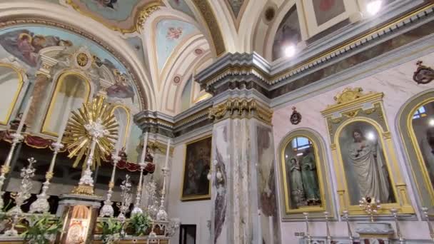 Frosolone Molise Italia Novembre 2023 Interno Della Chiesa San Pietro — Video Stock