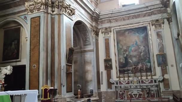 Фросолоне Молизе Италия Июля 2022 Года Интерьер Церкви Санта Мария — стоковое видео