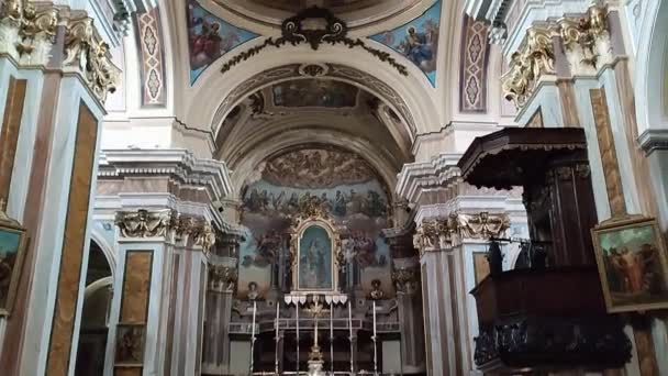 Frosolone Molise Itália Julho 2022 Interior Igreja Santa Maria Assunta — Vídeo de Stock