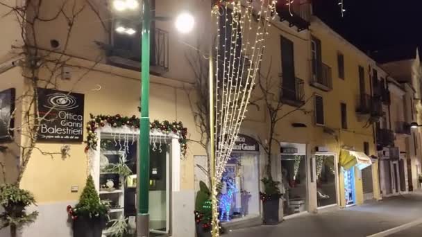 Benevento Campania Italia Gennaio 2024 Panoramica Corso Garibaldi Intorno Alle — Video Stock