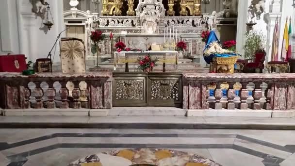 Nápoles Campania Itália Dezembro 2023 Interior Basílica Real Pontifícia San — Vídeo de Stock