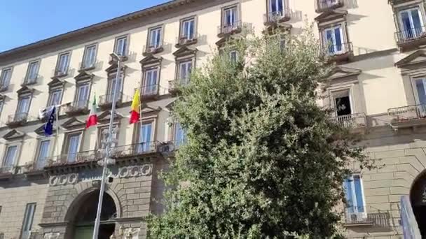 Napoli Campania Talya Aralık 2023 Piazza Municipio Daki San Giacomo — Stok video