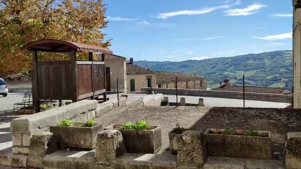 Castropignano Molise Talya Ekim 2023 Tarihi Merkezin Sokaklarından Köyün Görüntüsü — Stok video