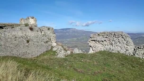 Boiano Molise Italy November 2023 Overview Ruins Norman Pandone Castle — стоковое видео
