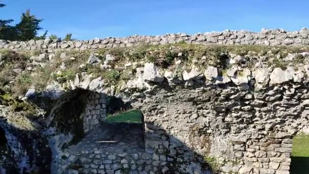 Boiano Molise Itália Novembro 2023 Panorâmica Das Ruínas Castelo Norman — Vídeo de Stock