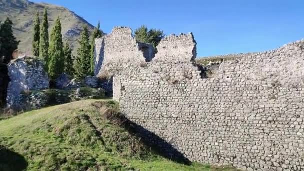 Boiano Molise Italy November 2023 Overview Ruins Norman Pandone Castle — стоковое видео