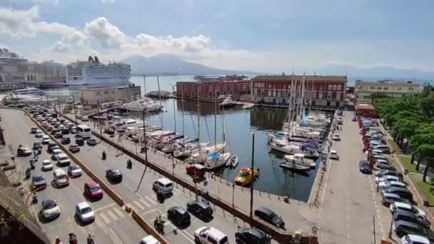 Nápoles Campania Italia Junio 2023 Vía Acton Desde Palazzo Reale — Vídeos de Stock