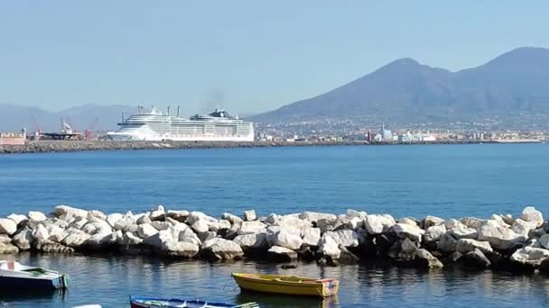 Neapel Kampanien Italien Januari 2024 Översikt Över Neapelbukten Från Havet — Stockvideo