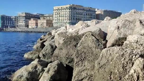 Neapol Kampania Włochy Stycznia 2024 Porticciolo Del Molosiglio Acton Miejscem — Wideo stockowe