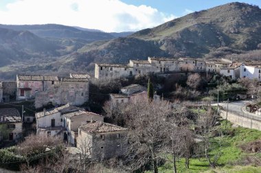 Boiano, Molise, İtalya 16 Ocak 2024: San Giovanni Battista Kilisesi 'nden panoramik manzara