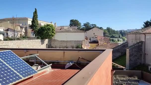 Benevento Campania Talya Şubat 2024 Hortus Conclusus Terasından Panoramik Manzara — Stok video