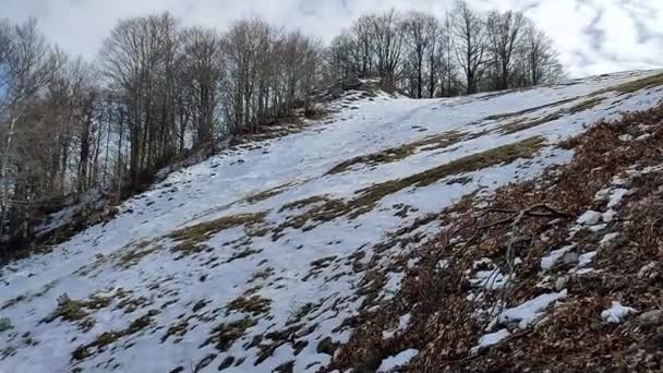 カンピテッロマテーゼ モリゼ イタリア 2024 モンテ ミレットのスキーリゾートほとんど雪の不足のために砂漠化 — ストック動画