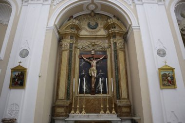 Benevento, Campania, İtalya 15 Şubat 2024: San Domenico Kilisesi 13. yüzyılda kuruldu ve 17. yüzyılın sonunda yeniden inşa edildi.