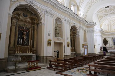 Benevento, Campania, İtalya 15 Şubat 2024: San Domenico Kilisesi 13. yüzyılda kuruldu ve 17. yüzyılın sonunda yeniden inşa edildi.