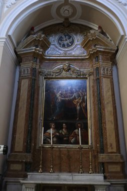 Benevento, Campania, İtalya 15 Şubat 2024: San Domenico Kilisesi 13. yüzyılda kuruldu ve 17. yüzyılın sonunda yeniden inşa edildi.