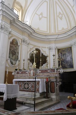 Benevento, Campania, İtalya 15 Şubat 2024: San Domenico Kilisesi 13. yüzyılda kuruldu ve 17. yüzyılın sonunda yeniden inşa edildi.