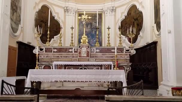 Benevento Campania Italy Φεβρουαρίου 2024 Εσωτερικό Της Εκκλησίας Του San — Αρχείο Βίντεο