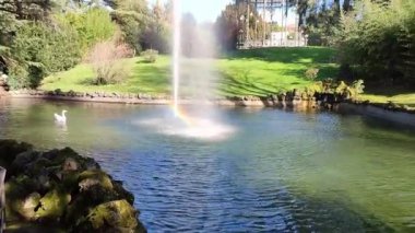 Benevento, Campania, İtalya - 15 Şubat 2024: Viale degli Atlantici boyunca Villa Comunale 1880 yılında botanik bahçesi olarak inşa edildi