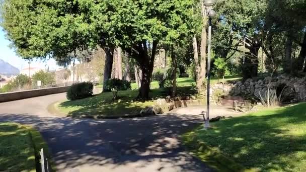 Benevento Kampania Włochy Lutego 2024 Villa Comunale Wzdłuż Viale Degli — Wideo stockowe