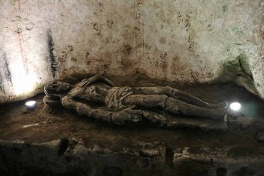 Naples, Campania, Italy  28 March 2024: Catacombs of San Gaudioso, an early Christian underground cemetery built in the 4th century and enlarged after the burial of the African bishop Gaudioso, located under the Basilica of Santa Maria della Sanit clipart