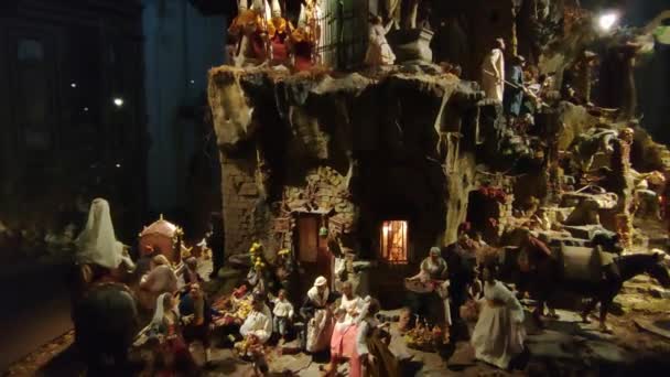 Неаполь Кампания Италия Марта 2024 Сказочная Сцена Рождества Ризнице Базилики — стоковое видео