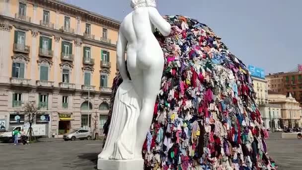 Neapol Kampania Włochy Marca 2024 Nowa Wenus Szmat Michała Anioła — Wideo stockowe