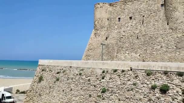 Termoli Molise Italien April 2024 Förstärkt Vid Adriatiska Havet Domineras — Stockvideo