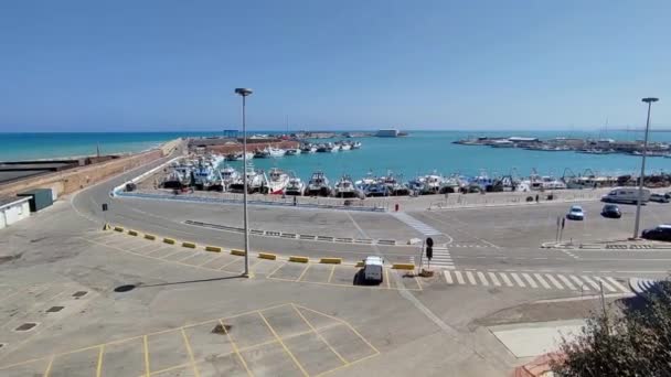 Termoli Molise Italia April 2024 Pelabuhan Termoli Dekat Dengan Borgo — Stok Video