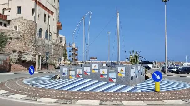 Termoli Molise Talya Adriyatik Denizi Ndeki Güçlendirilmiş Köy Swabian Kalesi — Stok video