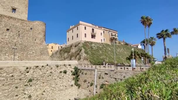 Termoli Molise Italia Aprile 2024 Borgo Fortificato Sul Mare Adriatico — Video Stock