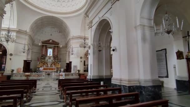 Maiori Kampanien Italien April 2024 Interiör Kyrkan Santa Maria Mare — Stockvideo