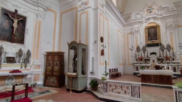 Maiori Campania Itália Abril 2024 Interior Igreja San Domenico Santissimo — Vídeo de Stock