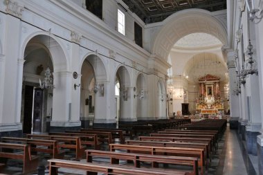 Maiori, Campania, Italy  16 April 2024: Interior of the Collegiate Church of Santa Maria a Mare, built in the 13th century, in Via Scale Sante di Corso Reginna clipart
