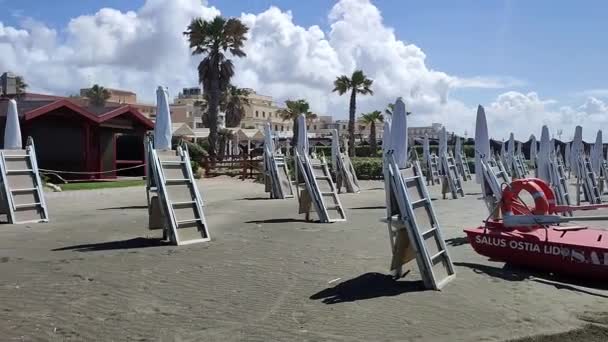 Lido Ostia Lazio Italia Mayo 2024 Vista General Playa Lungomare — Vídeos de Stock