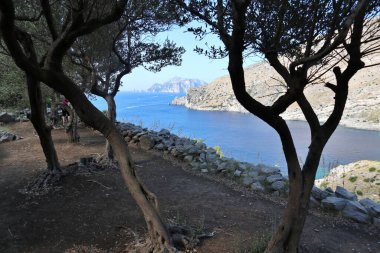 Massa Lubrense - 6 September 2023: View from the path that from the small village of Nerano reaches the Bay of Ieranto