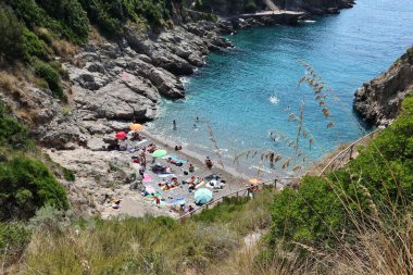 Massa Lubrense - 6 September 2023: View from the path that from the small village of Nerano reaches the Bay of Ieranto