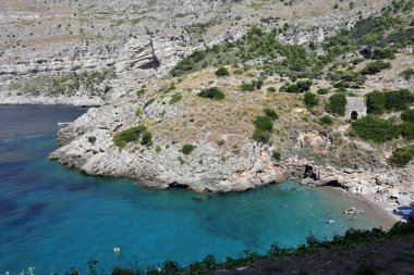 Massa Lubrense - 6 September 2023: View from the path that from the small village of Nerano reaches the Bay of Ieranto