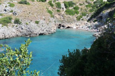 Massa Lubrense - 6 September 2023: View from the path that from the small village of Nerano reaches the Bay of Ieranto